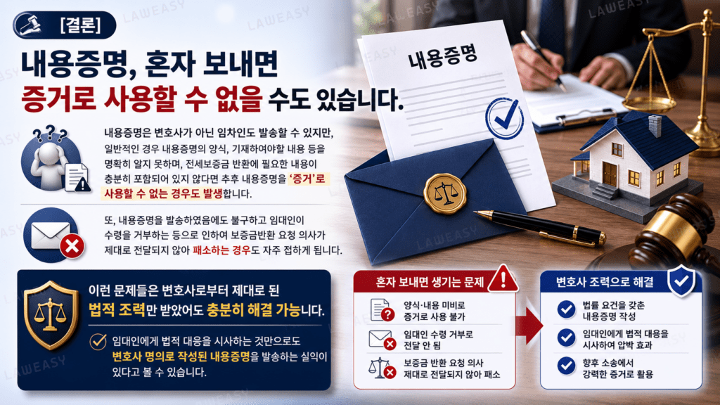 내용증명 발송 시 유의사항