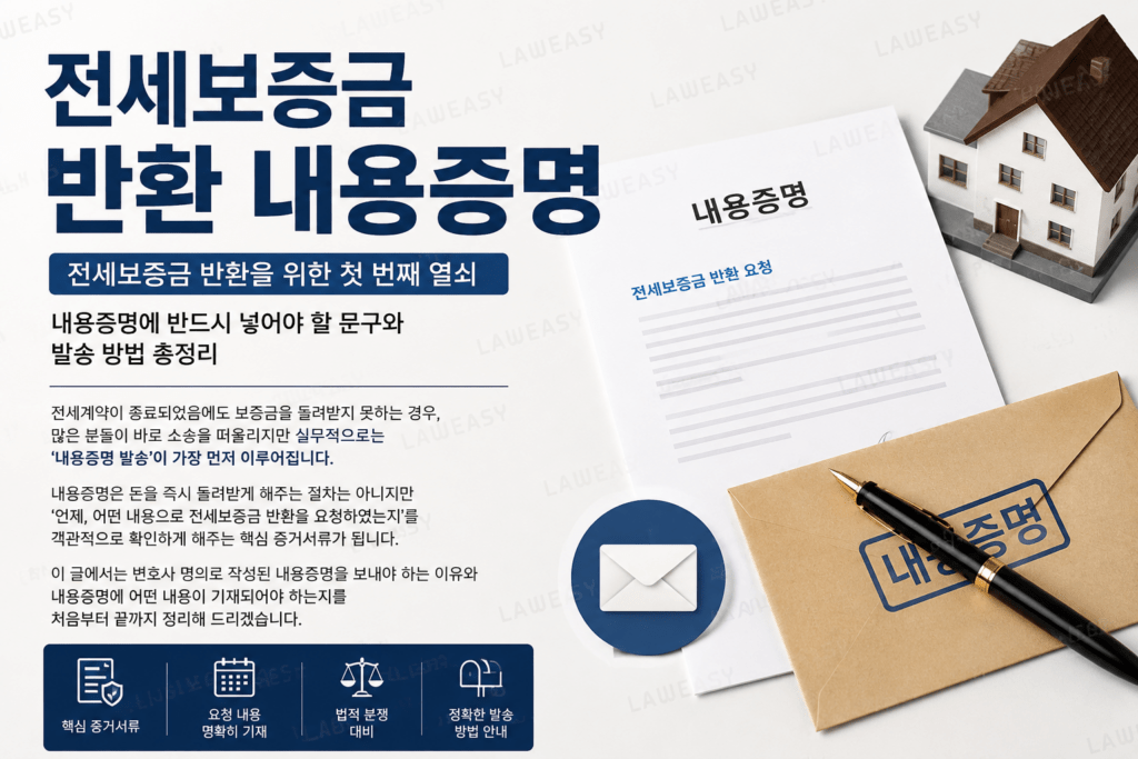 전세보증금 반환 내용증명 요약
