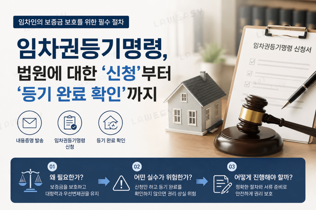 전세보증금 반환을 위한 임차권등기명령 신청 절차와 등기 완료 확인 방법 안내 이미지